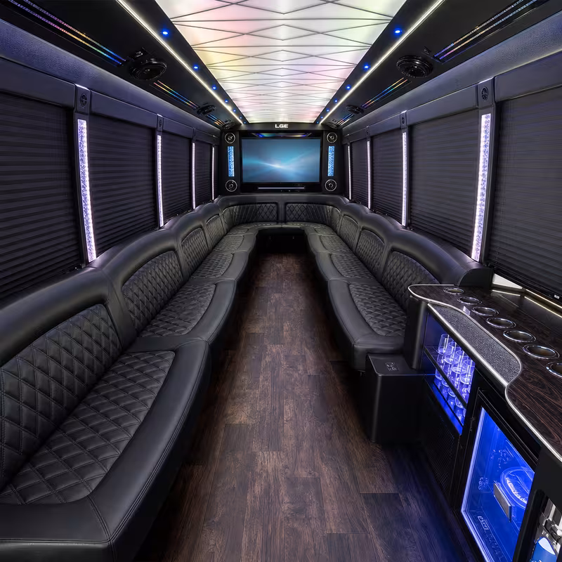 18 Passenger Party Bus Inside