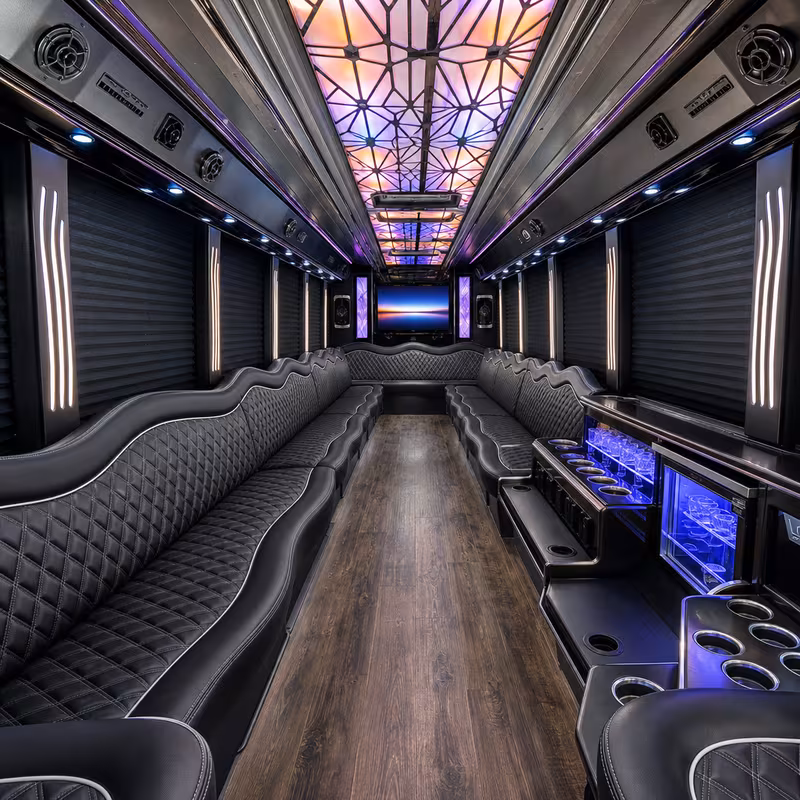 20 Passenger Party Bus Inside