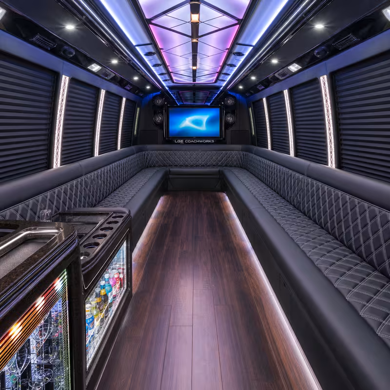 25 Passenger Party Bus Inside