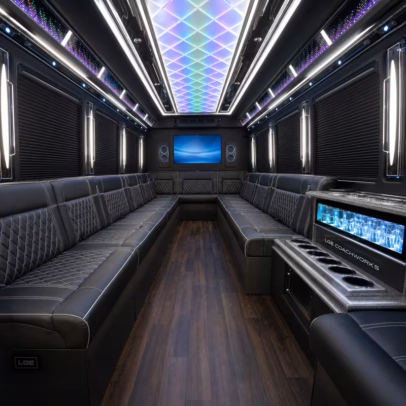 28 Passenger Party Bus Inside