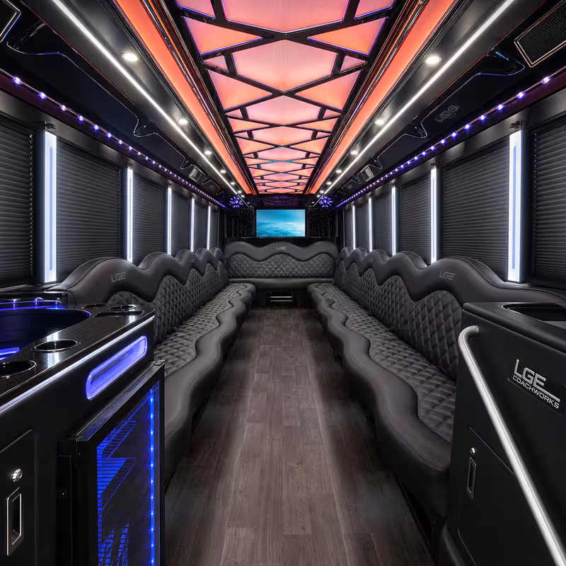 30 Passenger Party Bus Inside