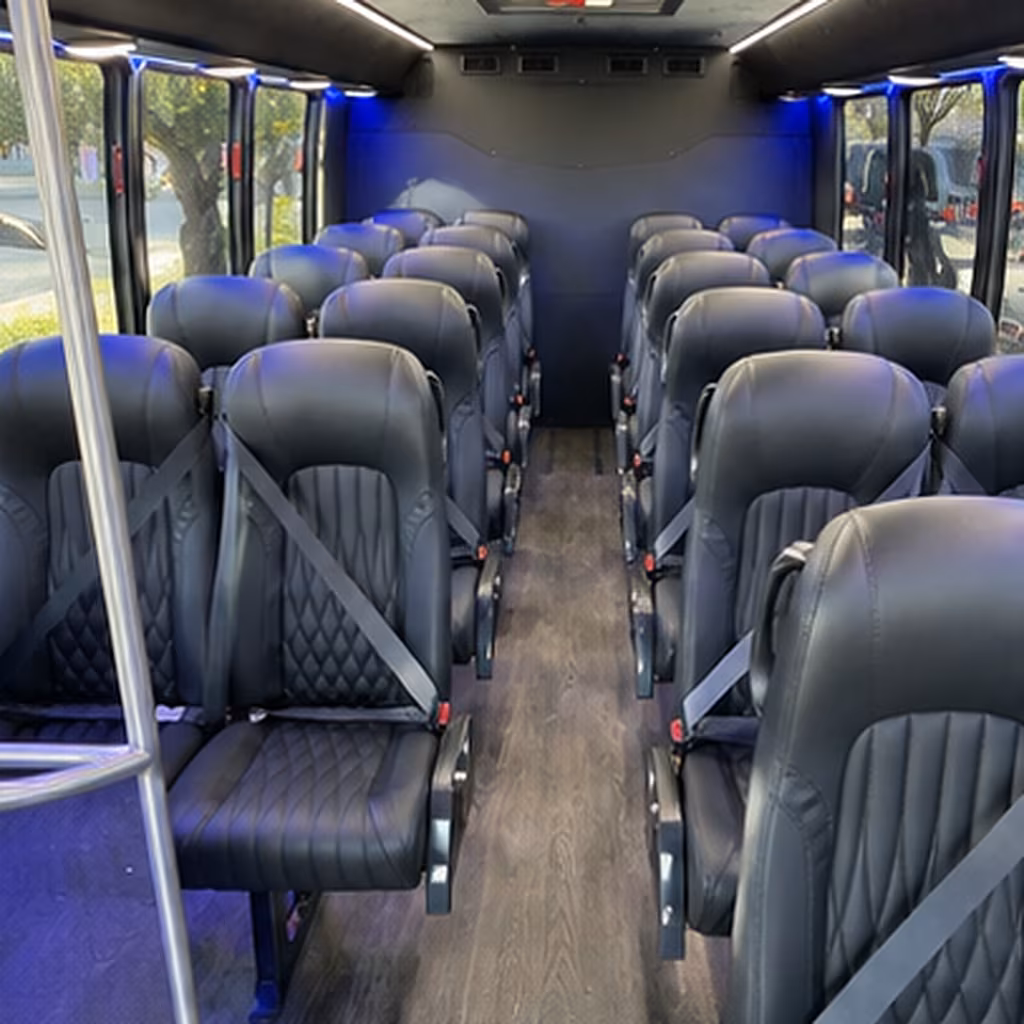 Birmingham Airport Shuttle & Transportation party bus interior