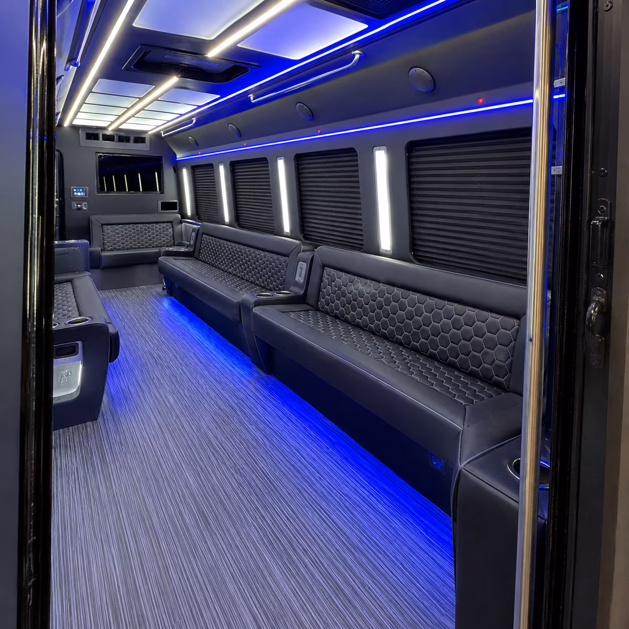 Birmingham Birthday, Sweet 16, & Quinceañera Transportation party bus interior