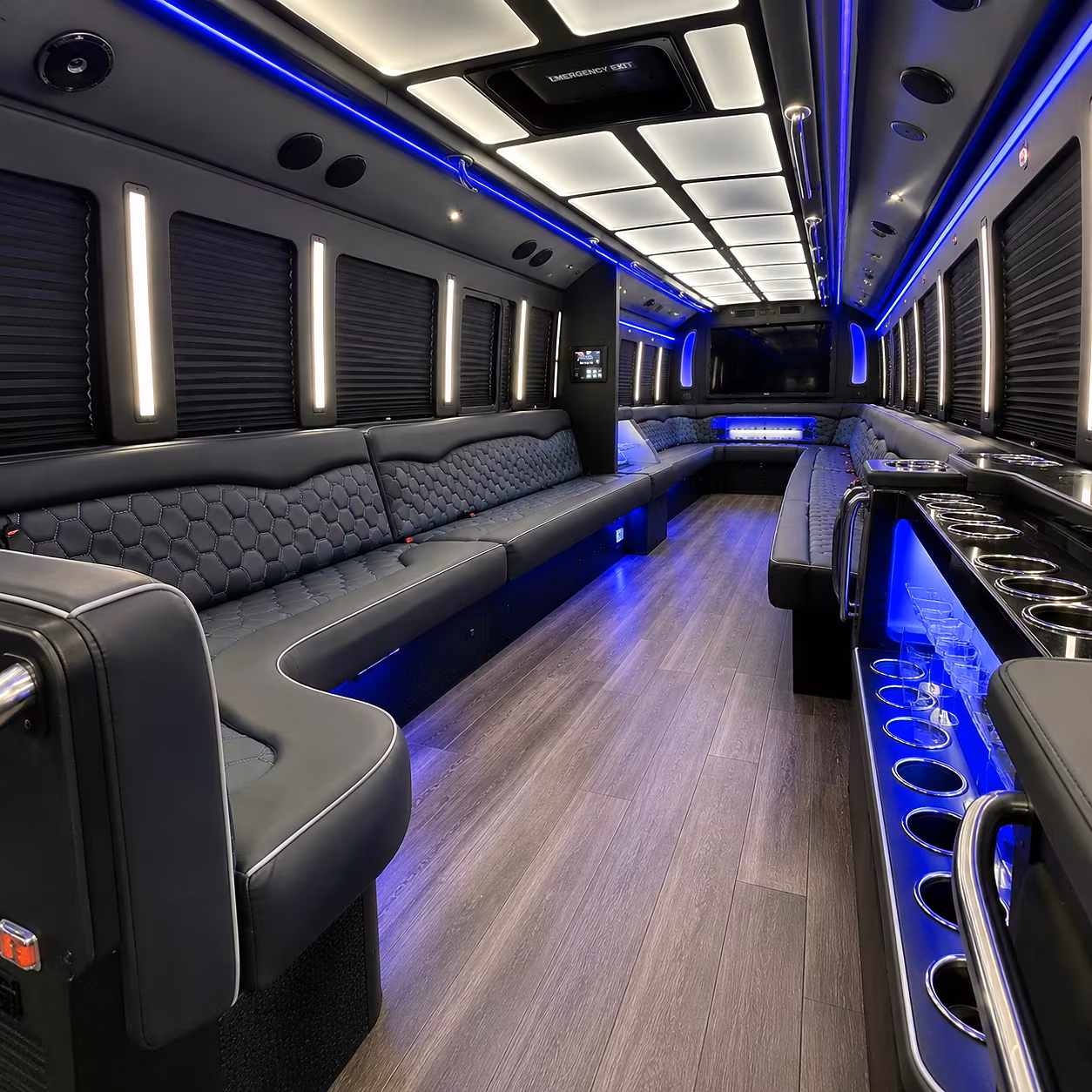 Birmingham Concert & Music Festival Transportation party bus interior