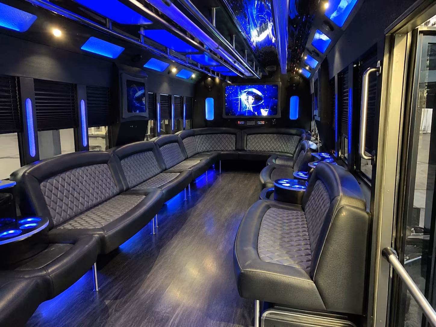 Birmingham Private Event Transportation party bus interior