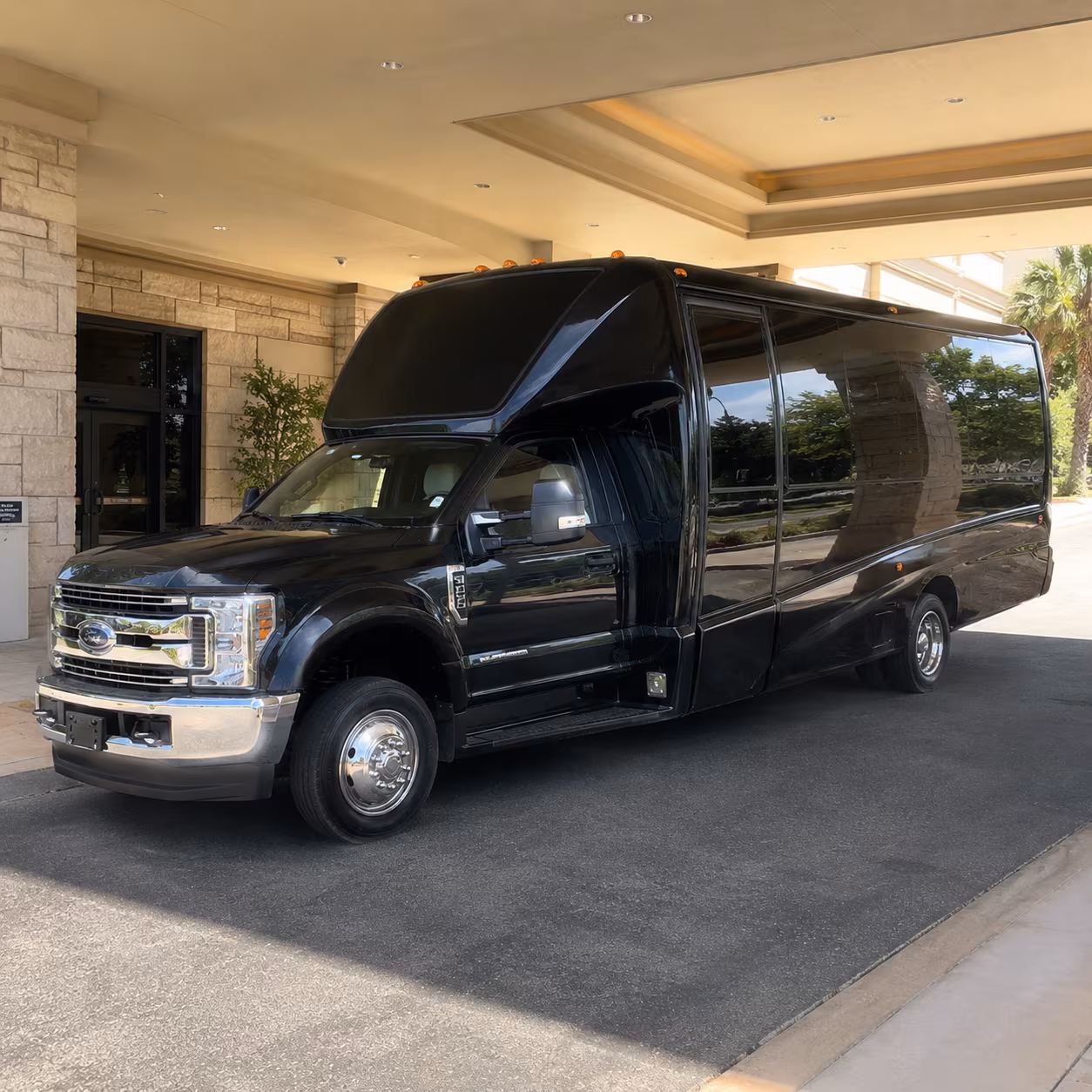 Birmingham Sporting Event Transportation party bus exterior