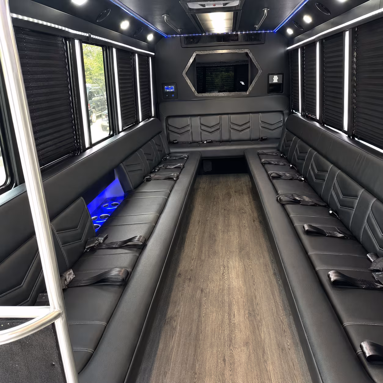 Birmingham Sporting Event Transportation party bus exterior