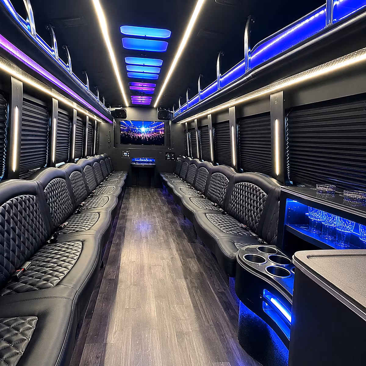 Birmingham Wedding Transportation party bus interior