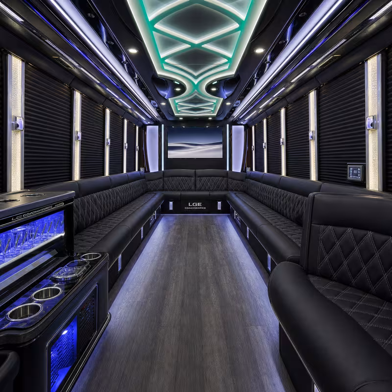 40 Passenger Party Bus Inside